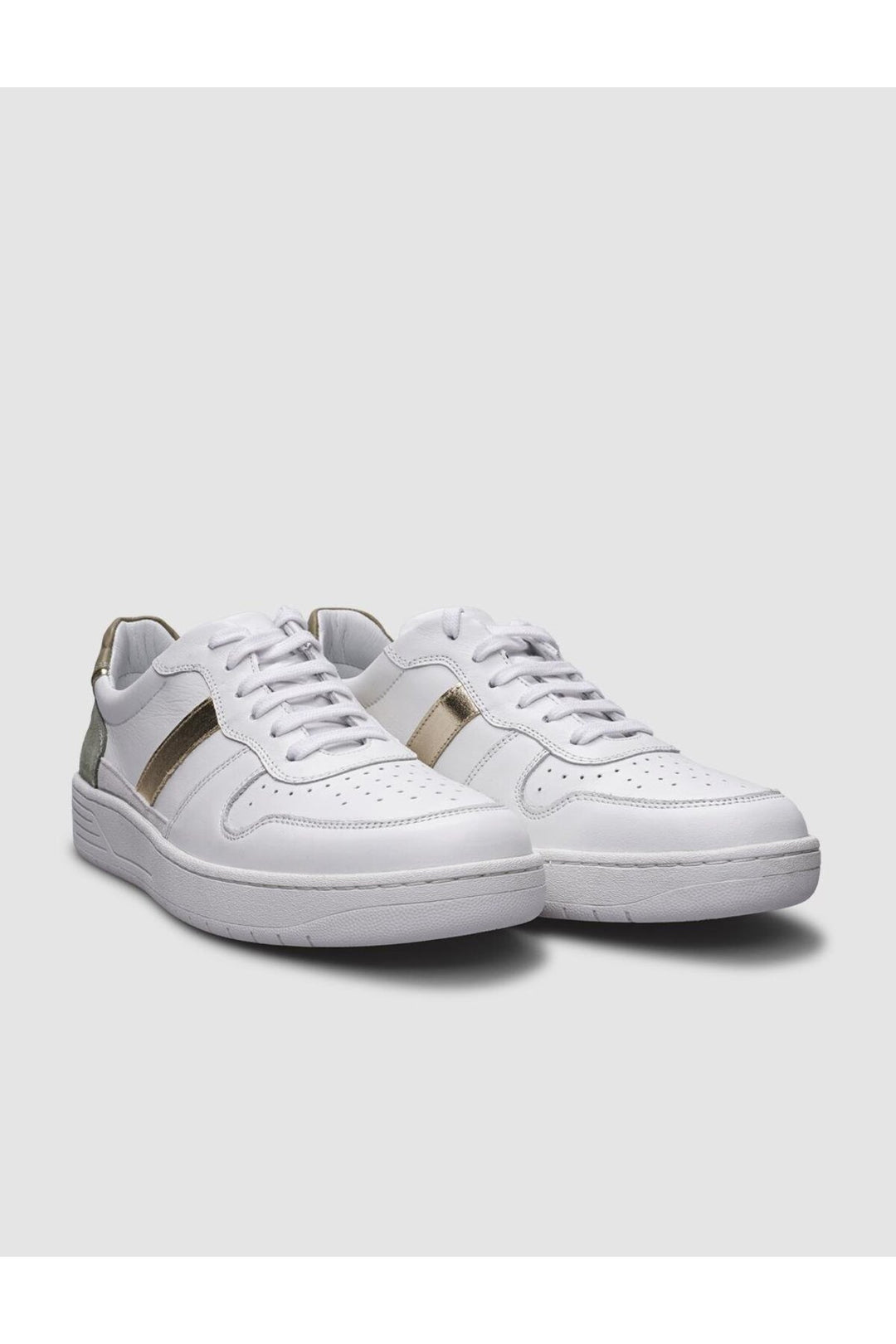 Cabani Shoes Baskets de sport pour femmes en cuir véritable 100% blanches - Blanc