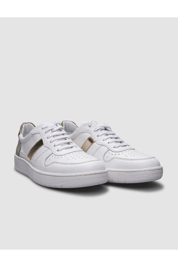 Cabani Shoes Baskets de sport pour femmes en cuir véritable 100% blanches - Blanc