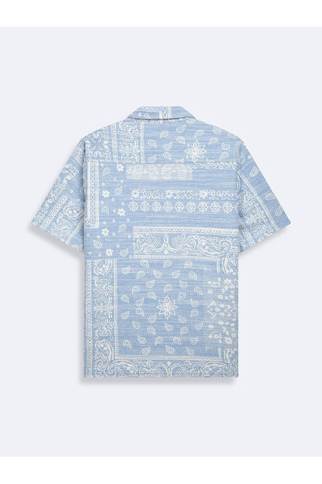 LTB Chemise à col cubain à manches courtes en bleu clair à motifs de foulard. - Multicolore
