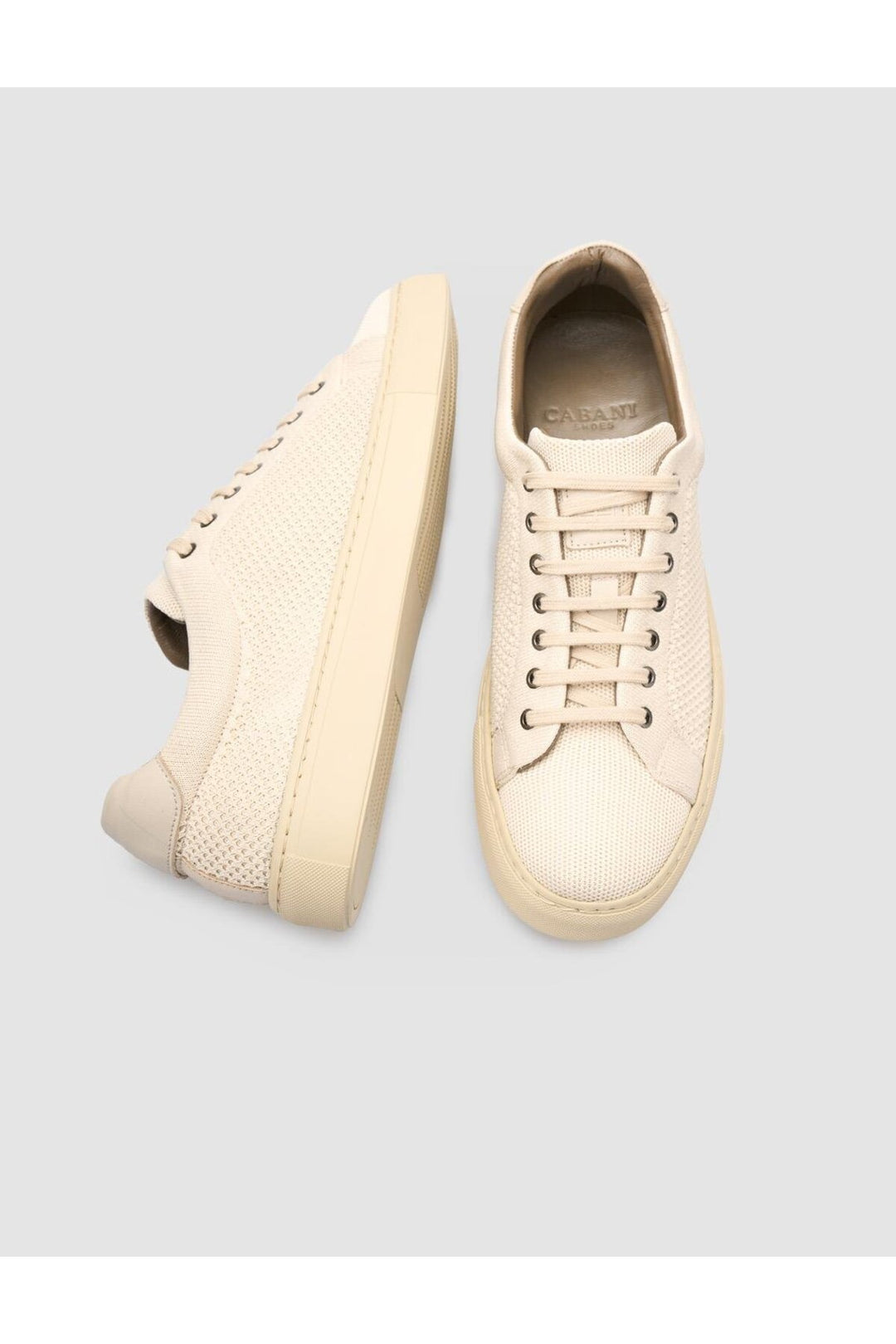 Cabani Shoes Chaussures de sport pour hommes en tricot beige avec lacets - Beige