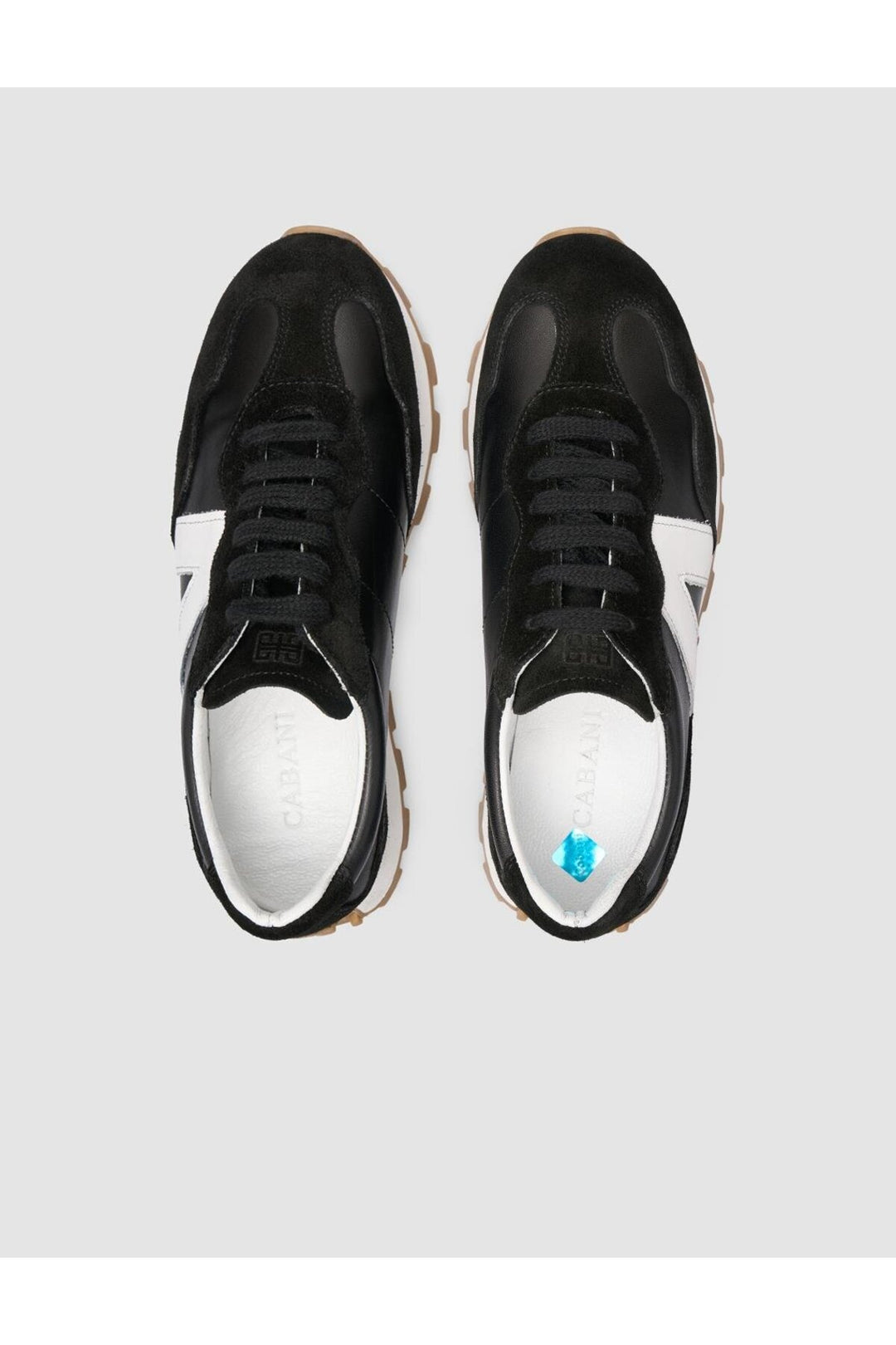 Cabani Shoes %100 Cuir Véritable Baskets Noires pour Femmes - Multicolore
