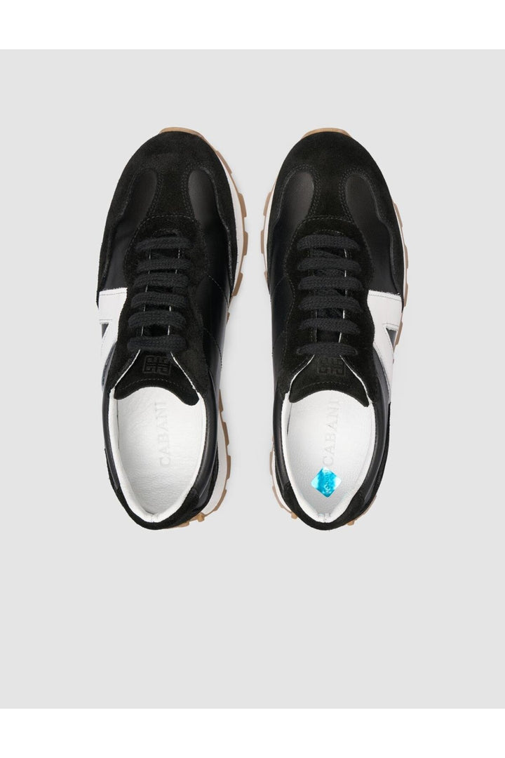 Cabani Shoes %100 Cuir Véritable Baskets Noires pour Femmes - Multicolore