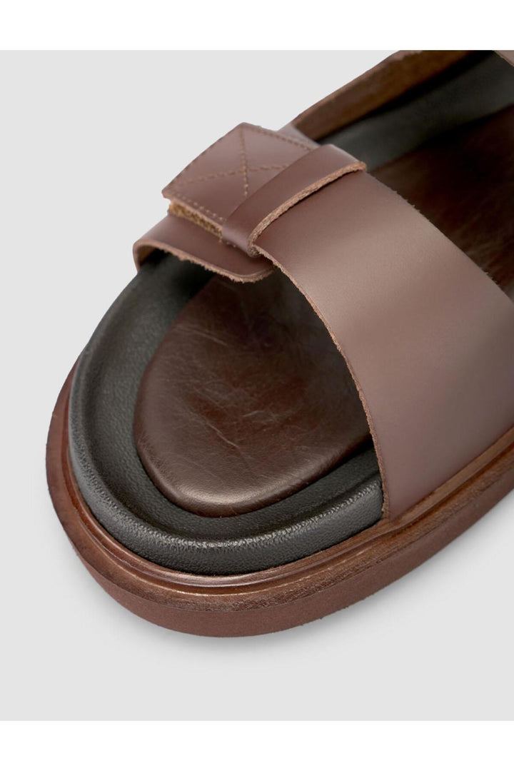 Cabani Shoes %100 Cuir véritable Sandales à velcro pour hommes marron - Multicolore