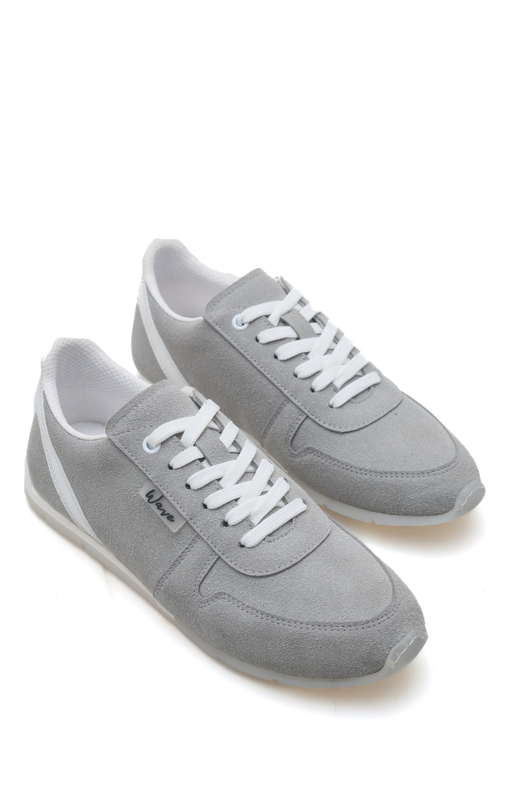 Wavelys ALESSIA Baskets en suède pour femmes chaussures de ville - Gris
