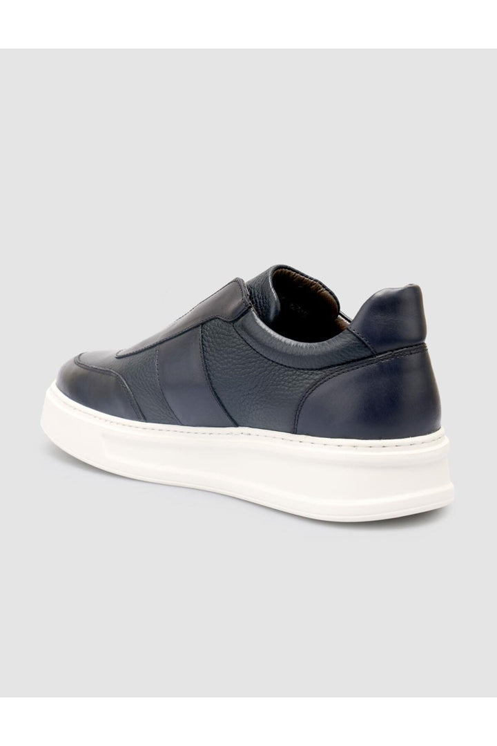 Cabani Shoes %100 Cuir véritable Bleu marine Chaussures de sport pour hommes - Bleu marine