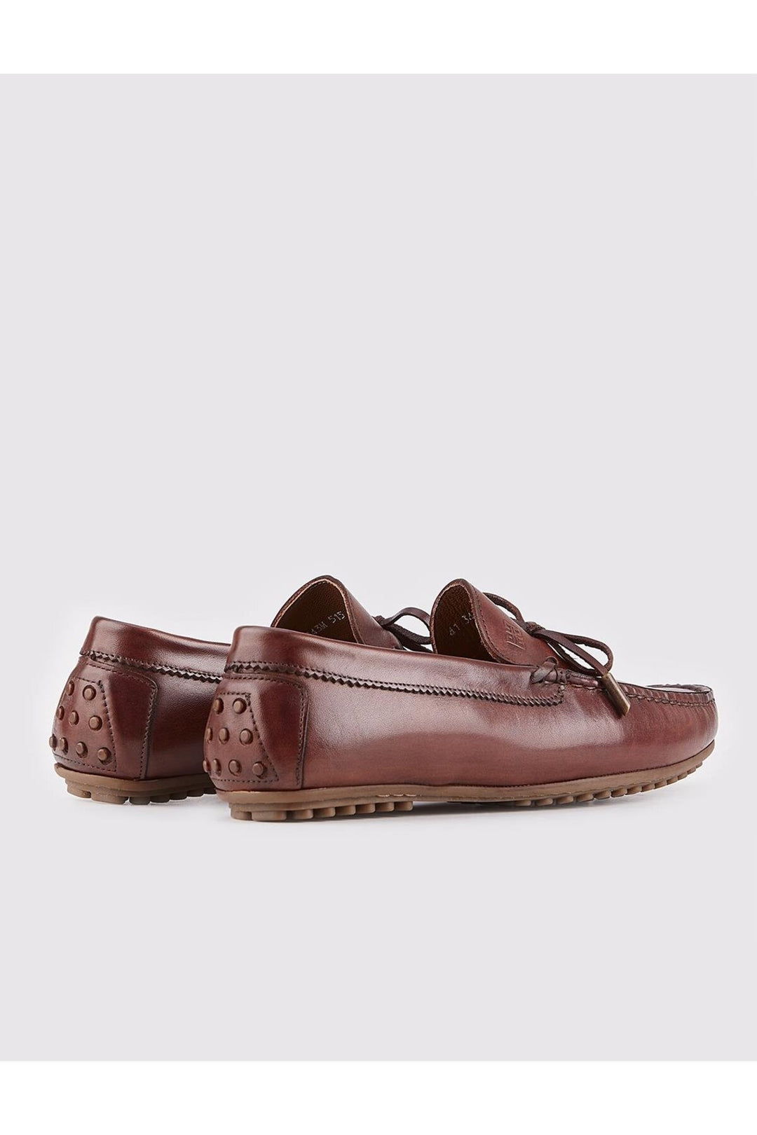 Cabani Shoes Chaussures pour hommes en cuir véritable avec nœud en chocolat - Marron