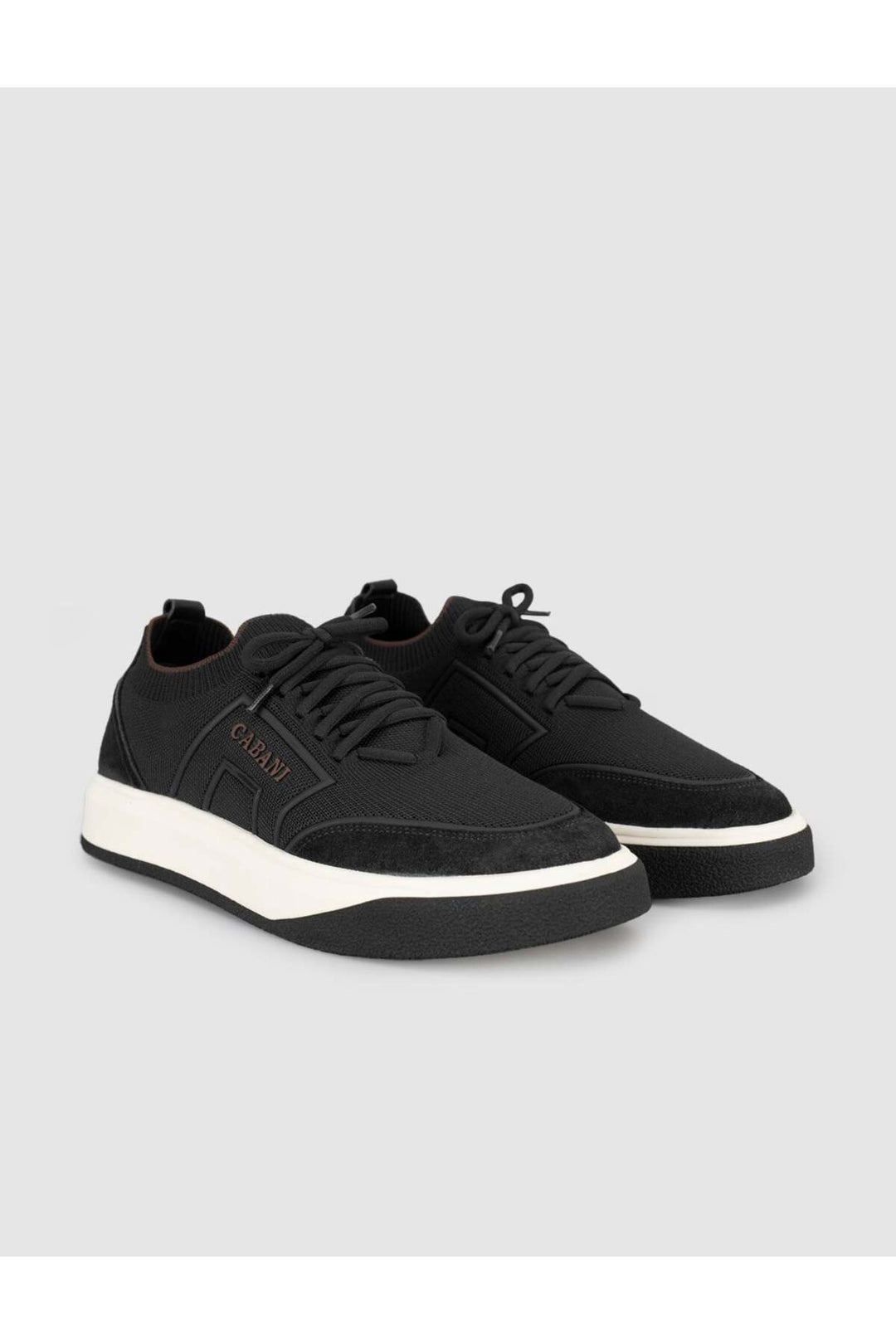 Cabani Shoes Baskets en tricot noires pour hommes - Multicolore