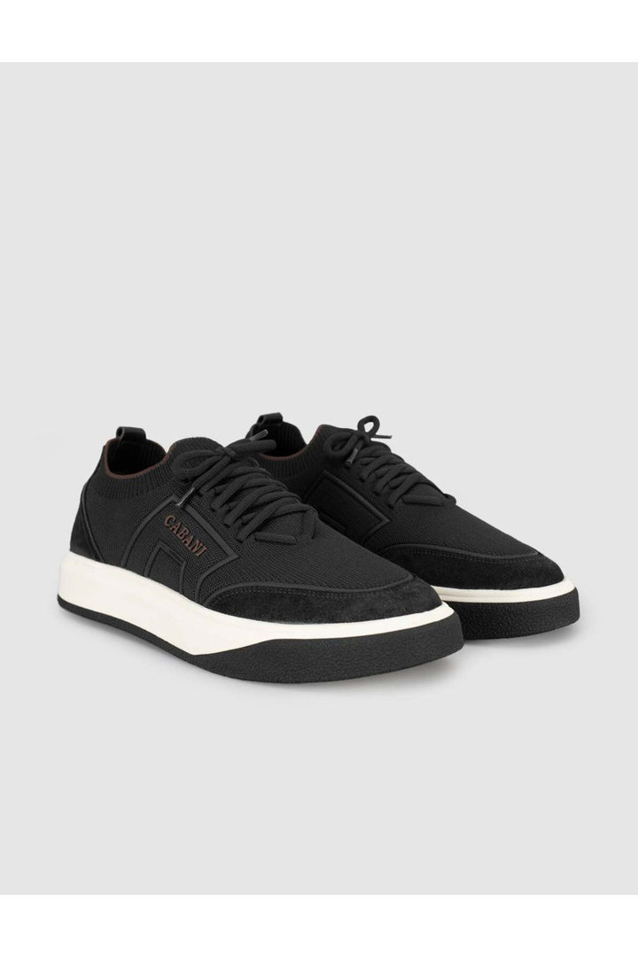 Cabani Shoes Baskets en tricot noires pour hommes - Multicolore