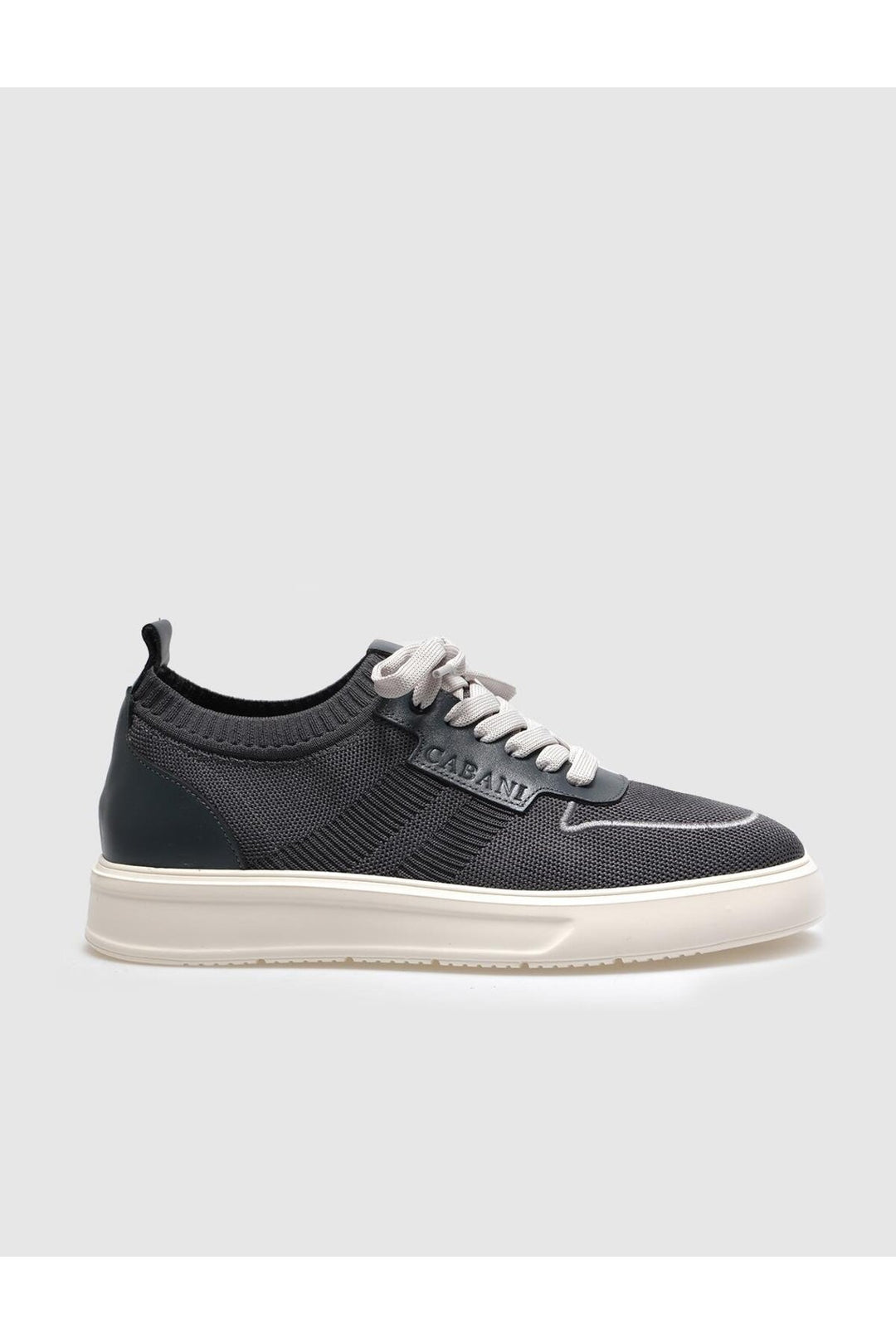 Cabani Shoes Chaussures de sport pour hommes en tricot gris avec lacets - Gris