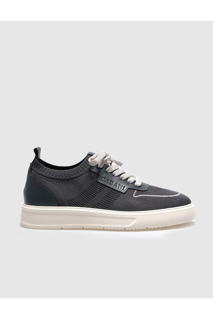 Cabani Shoes Chaussures de sport pour hommes en tricot gris avec lacets - Gris