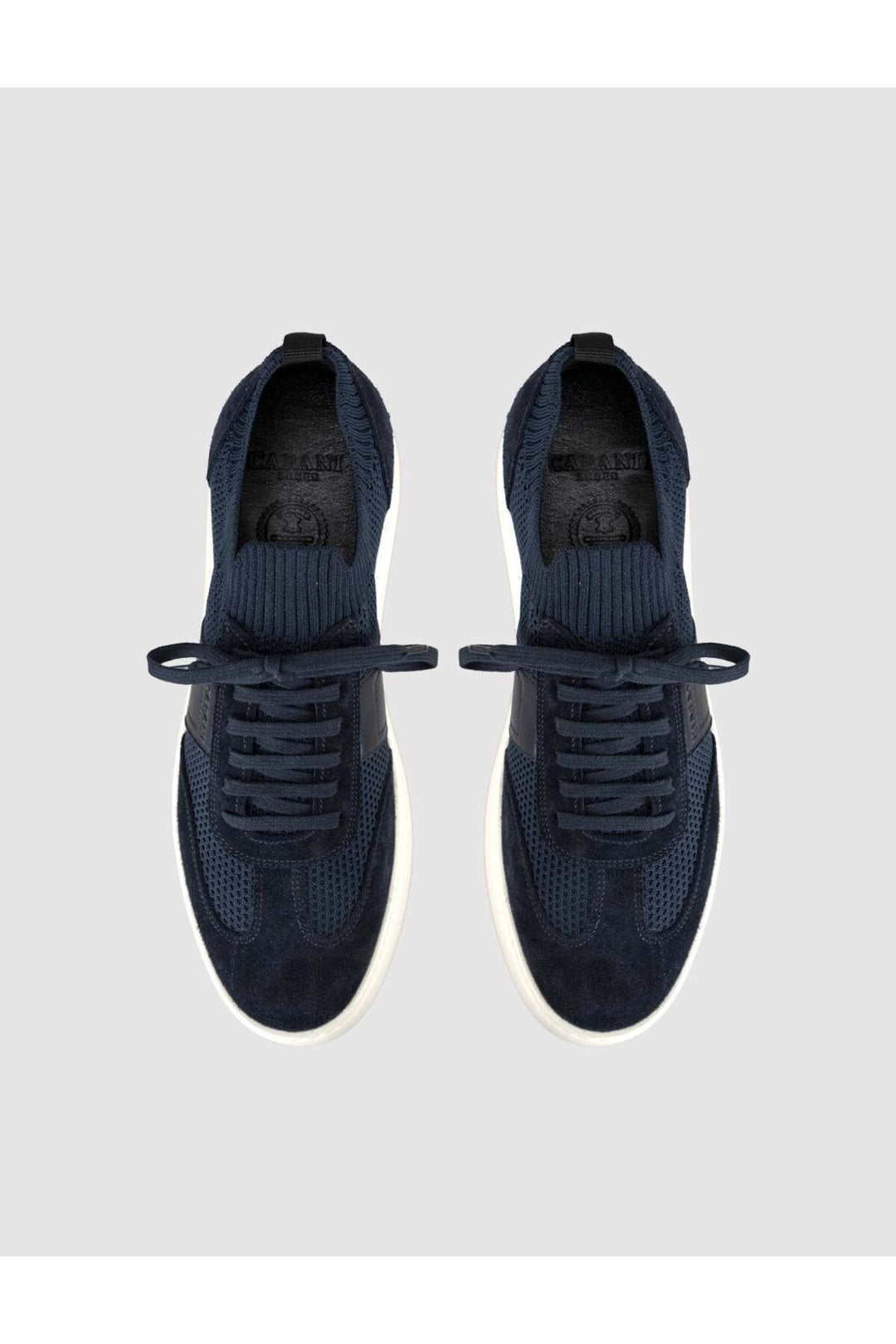 Cabani Shoes Bleu marine Baskets pour hommes avec détails en tricot - Bleu marine