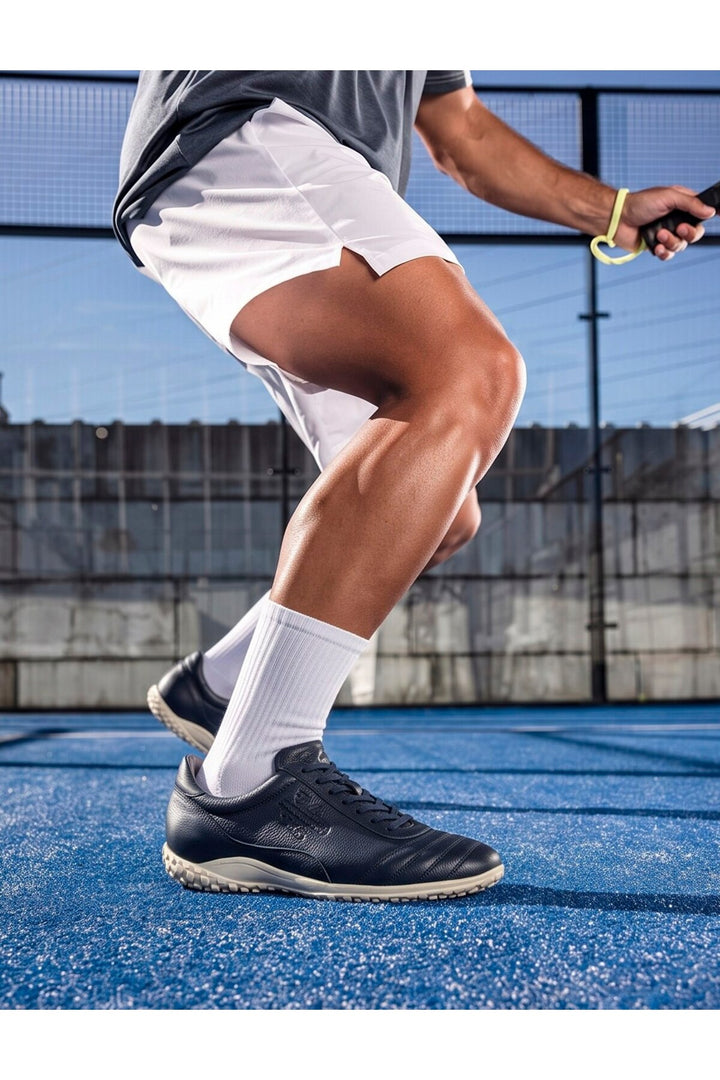 Cabani Shoes Chaussures de padel quotidiennes pour hommes en cuir véritable bleu marine - Multicolore