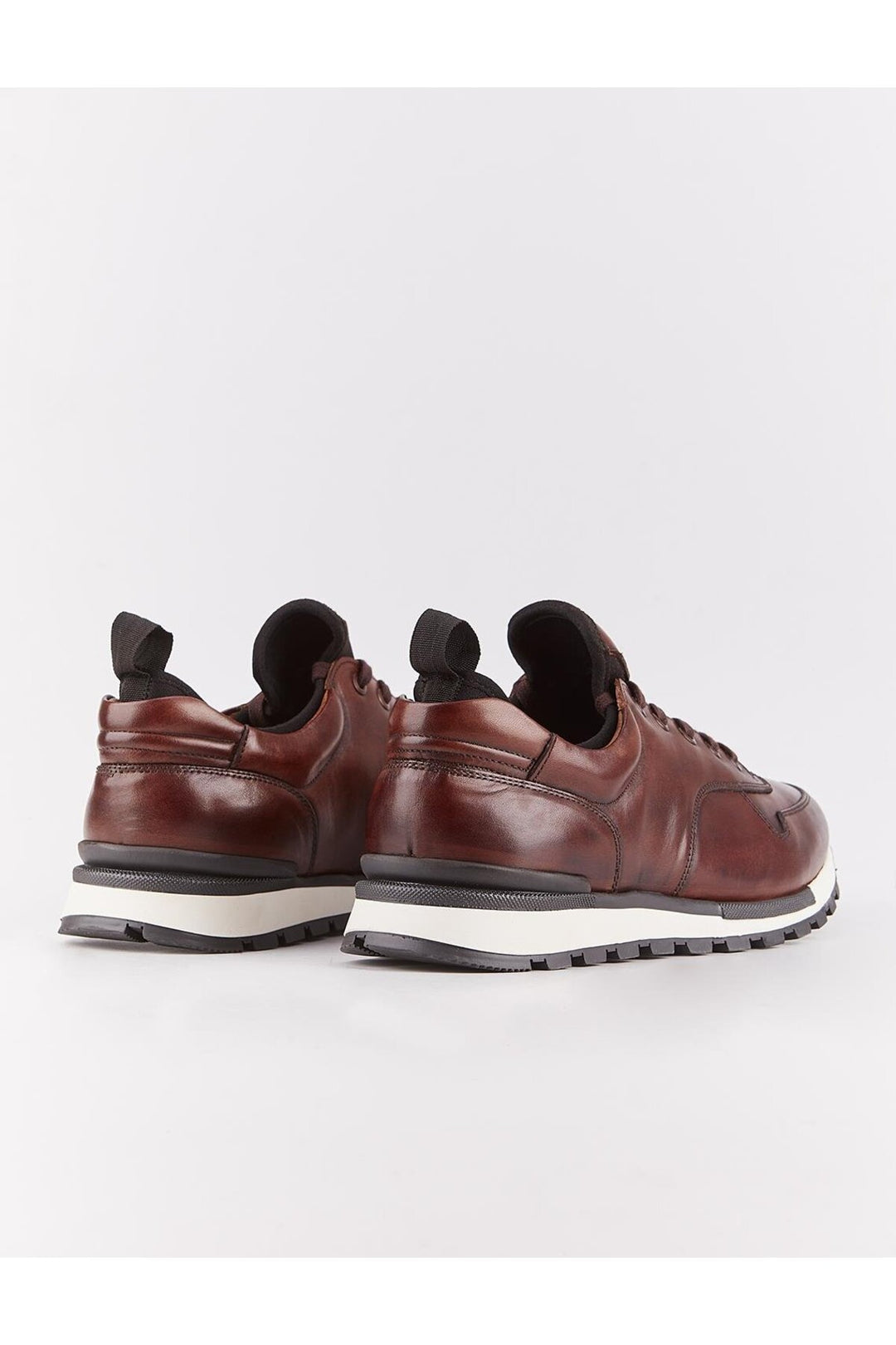 Cabani Shoes Chaussures de sport pour hommes en cuir véritable marron à lacets - Marron