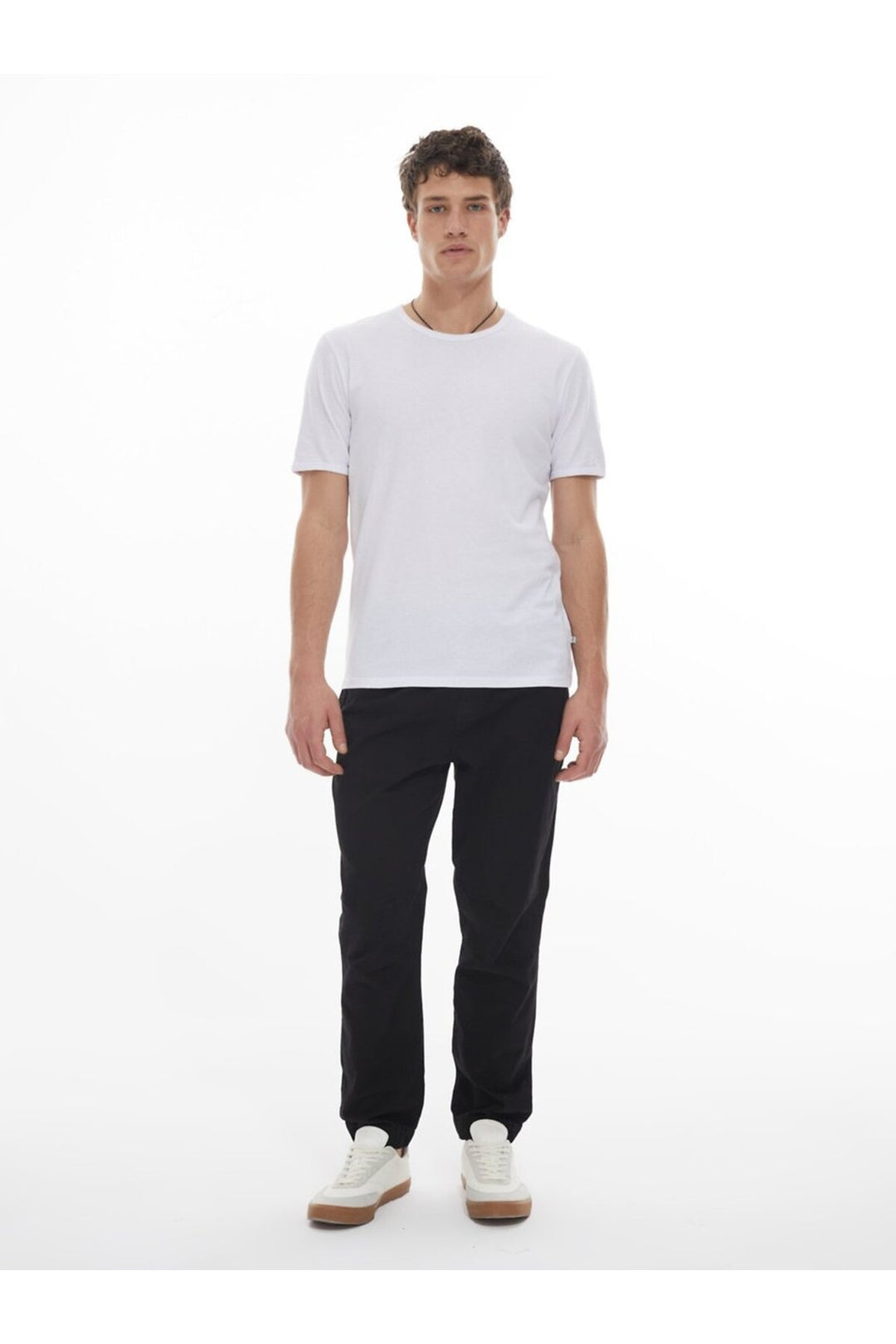 LTB Pantalon noir en gabardine à taille élastique