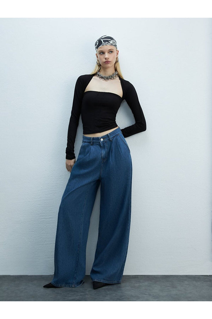 LTB Pantalon en jean à taille haute avec jambes larges séquentielles