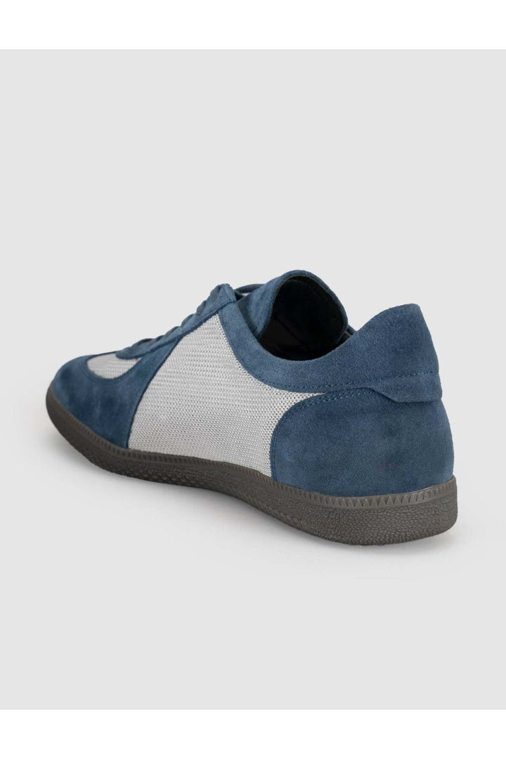 Cabani Shoes Chaussures de sport décontractées pour hommes en cuir véritable bleu - Multicolore