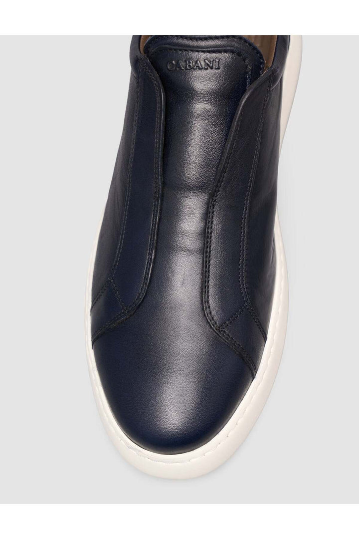 Cabani Shoes Bleu marine Chaussures Slip-On en Cuir Véritable - Bleu marine