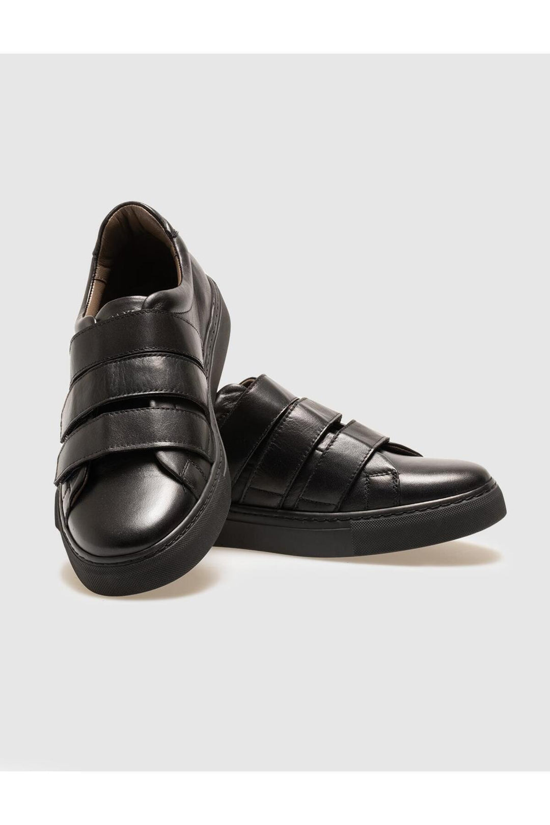 Cabani Shoes Chaussures de sport pour hommes en cuir véritable noir - Noir