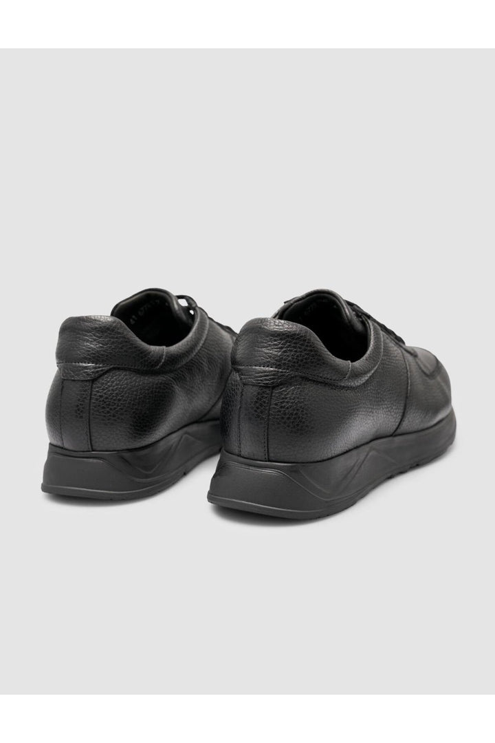 Cabani Shoes %100 Cuir véritable avec intérieur en fourrure, Baskets noires - Noir
