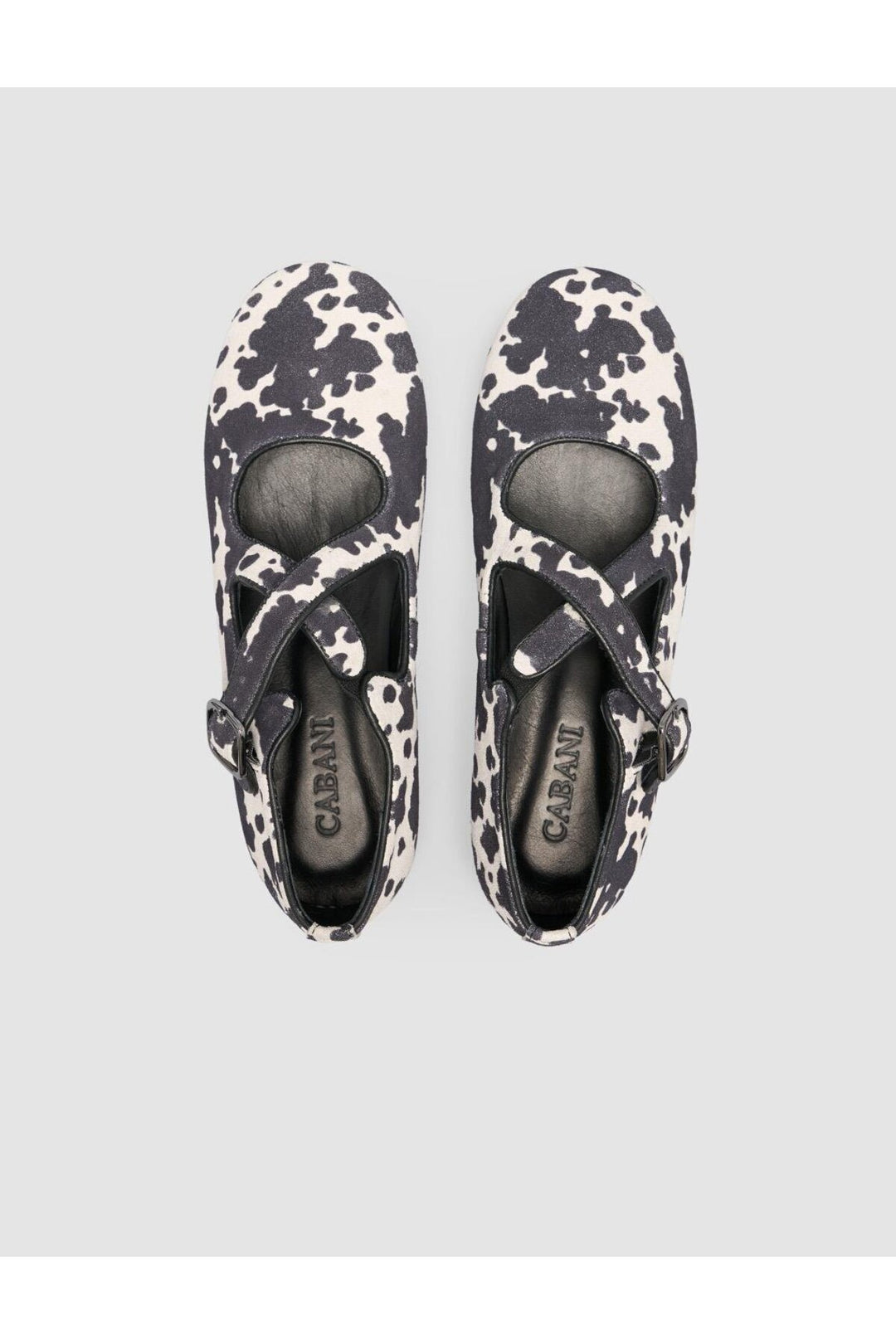 Cabani Shoes Ballerines pour femmes en cuir véritable 100% noir et blanc - Noir / Blanc