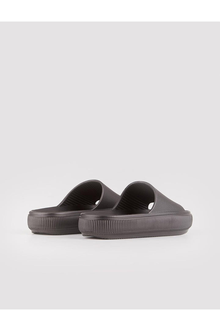 Cabani Shoes Sandales plates pour femmes en polyuréthane noir - Multicolore