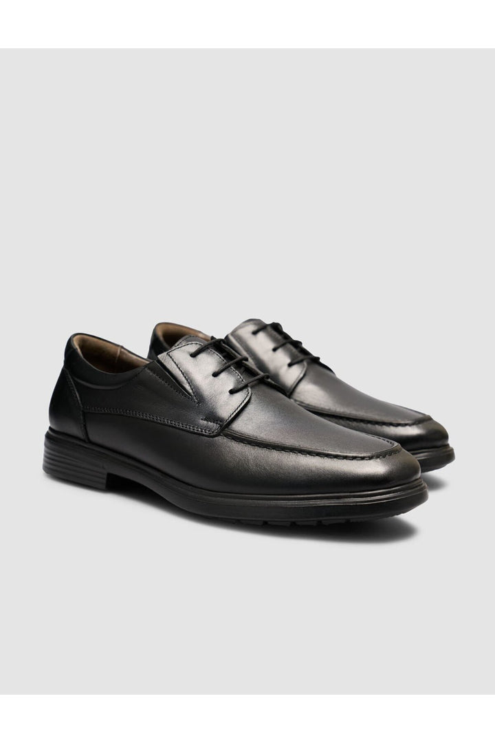 Cabani Shoes Chaussures classiques pour hommes en cuir véritable noires à lacets - Noir