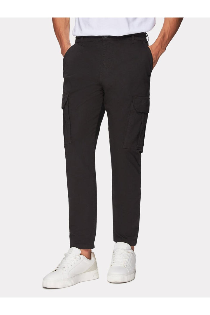 LTB Pantalon noir à jambes droites en gabardine