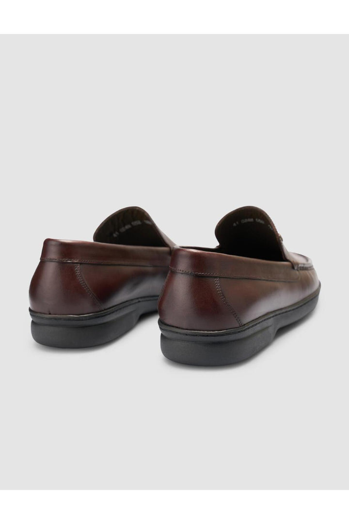 Cabani Shoes %100 Cuir véritable Mocassins marron avec détails de couture - Marron