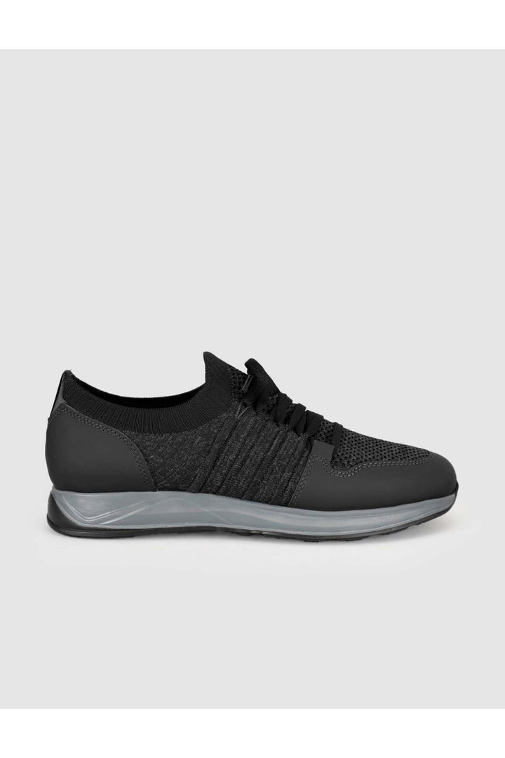 Cabani Shoes Baskets en maille texturée noires à lacets - Multicolore