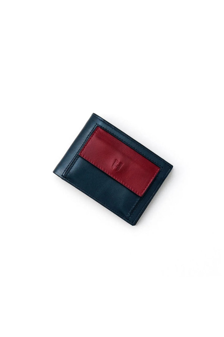 Helmbrook Portefeuille en cuir véritable pour homme Design de poche Multi-Baie RFID Protégé Rigby Bordeaux Bleu Marine