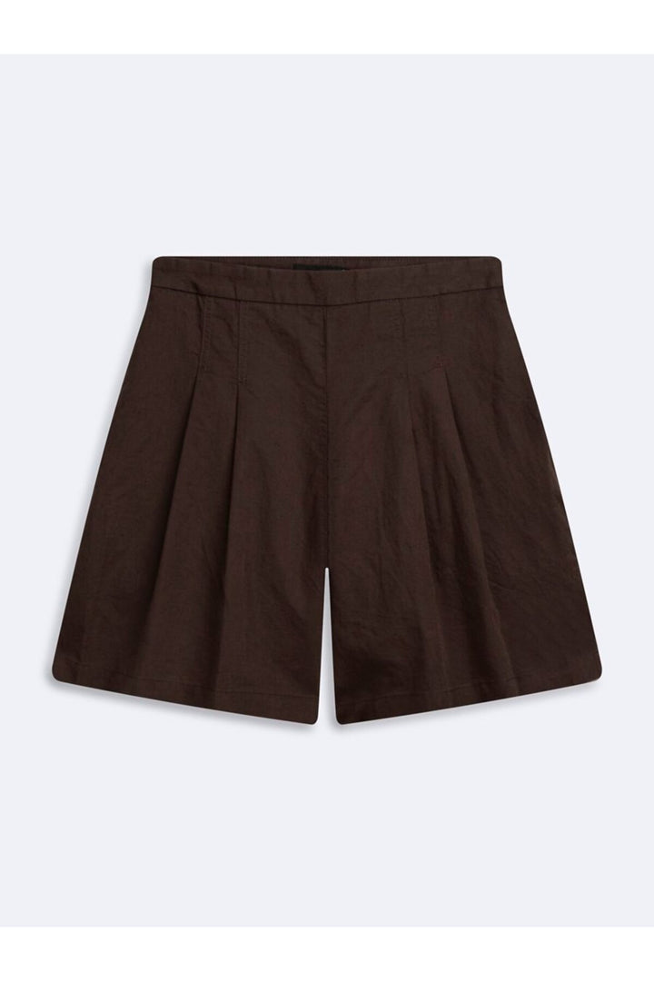 LTB Short plissé marron taille haute - Marron