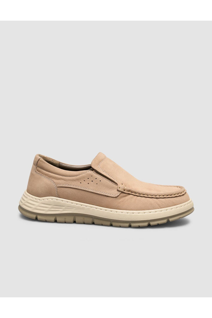 Cabani Shoes Mocassins pour hommes en cuir véritable couleur sable - Vison