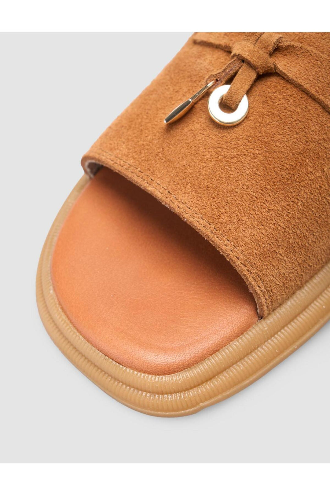 Cabani Shoes %100 Cuir véritable Sandales en suède pour femmes couleur tabac - Tabac