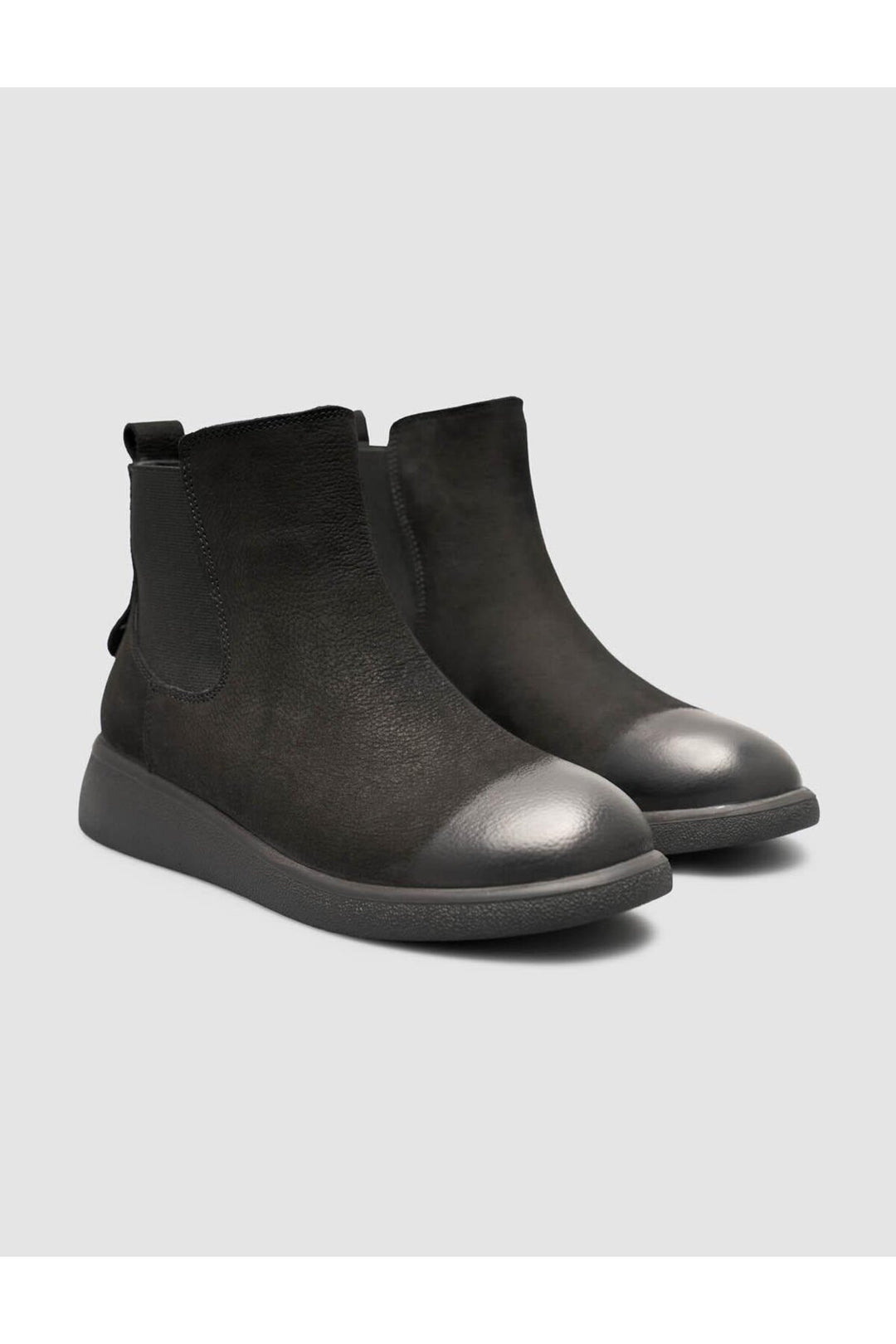 Cabani Shoes Bottines d'hiver pour femmes en cuir véritable noir - Multicolore