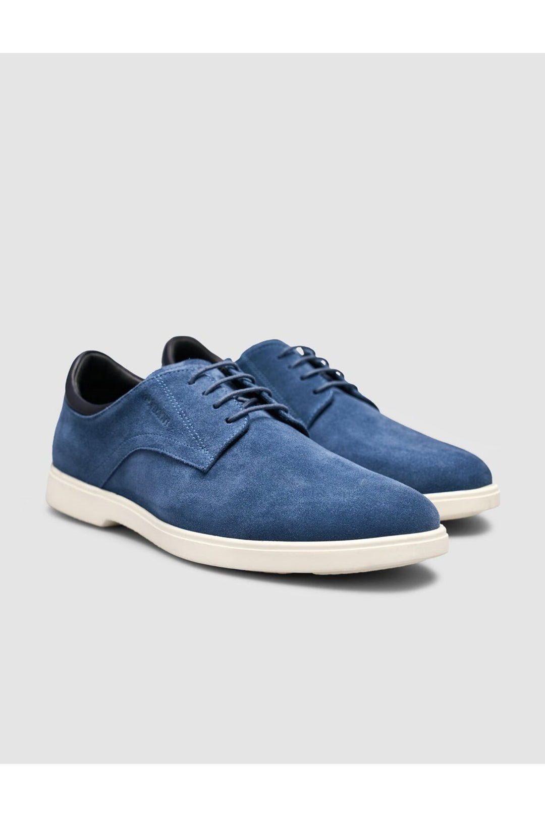 Cabani Shoes Chaussures pour hommes en cuir véritable de veau à lacets bleu - Multicolore