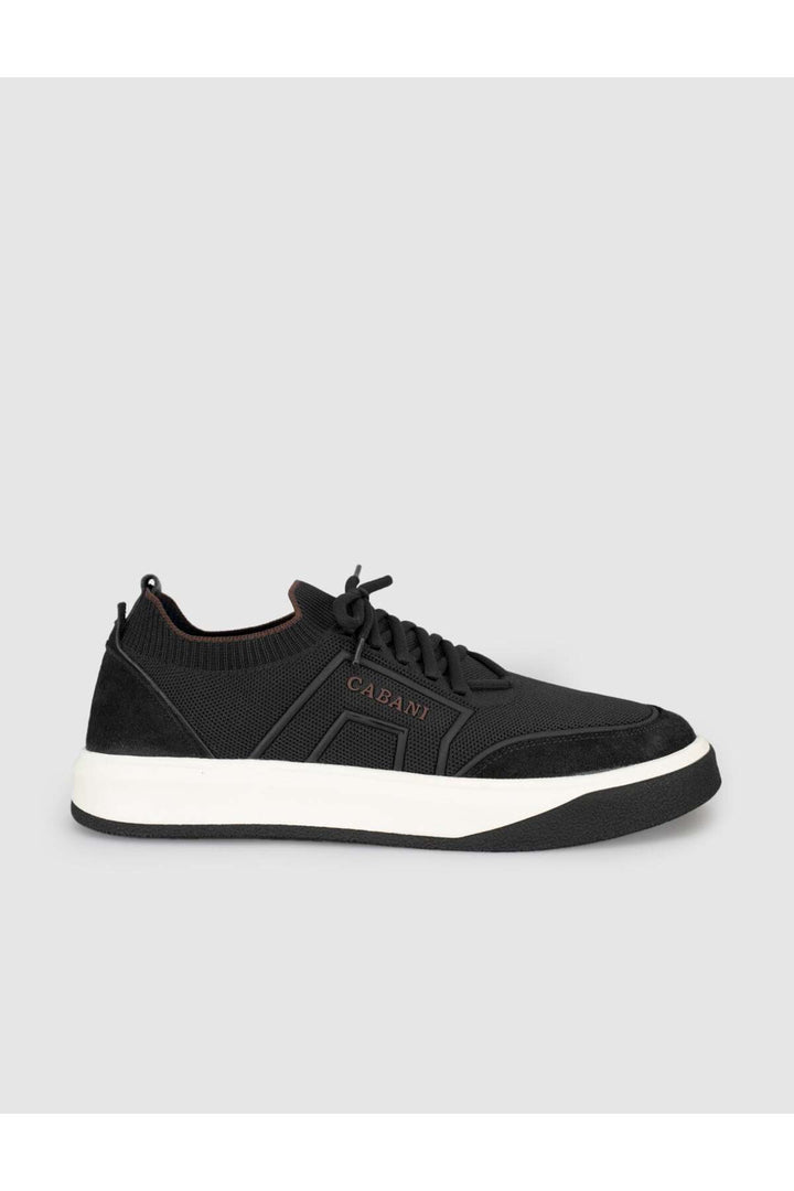 Cabani Shoes Baskets en tricot noires pour hommes - Multicolore
