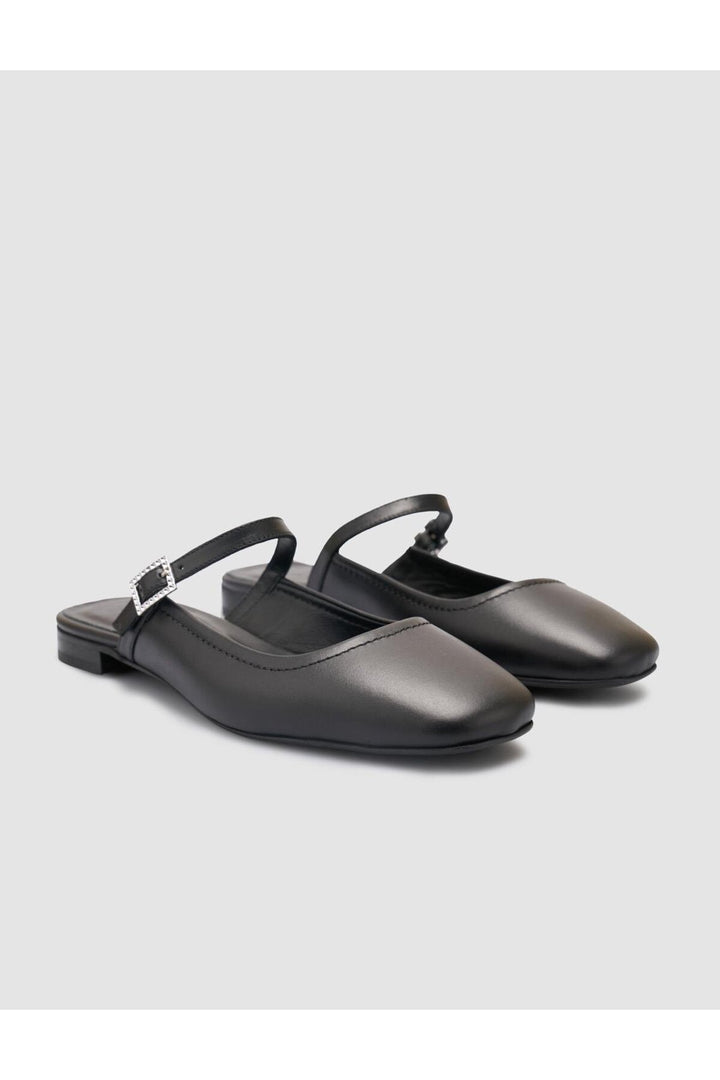 Cabani Shoes %100 Cuir Véritable Ballerines Noires pour Femmes - Noir