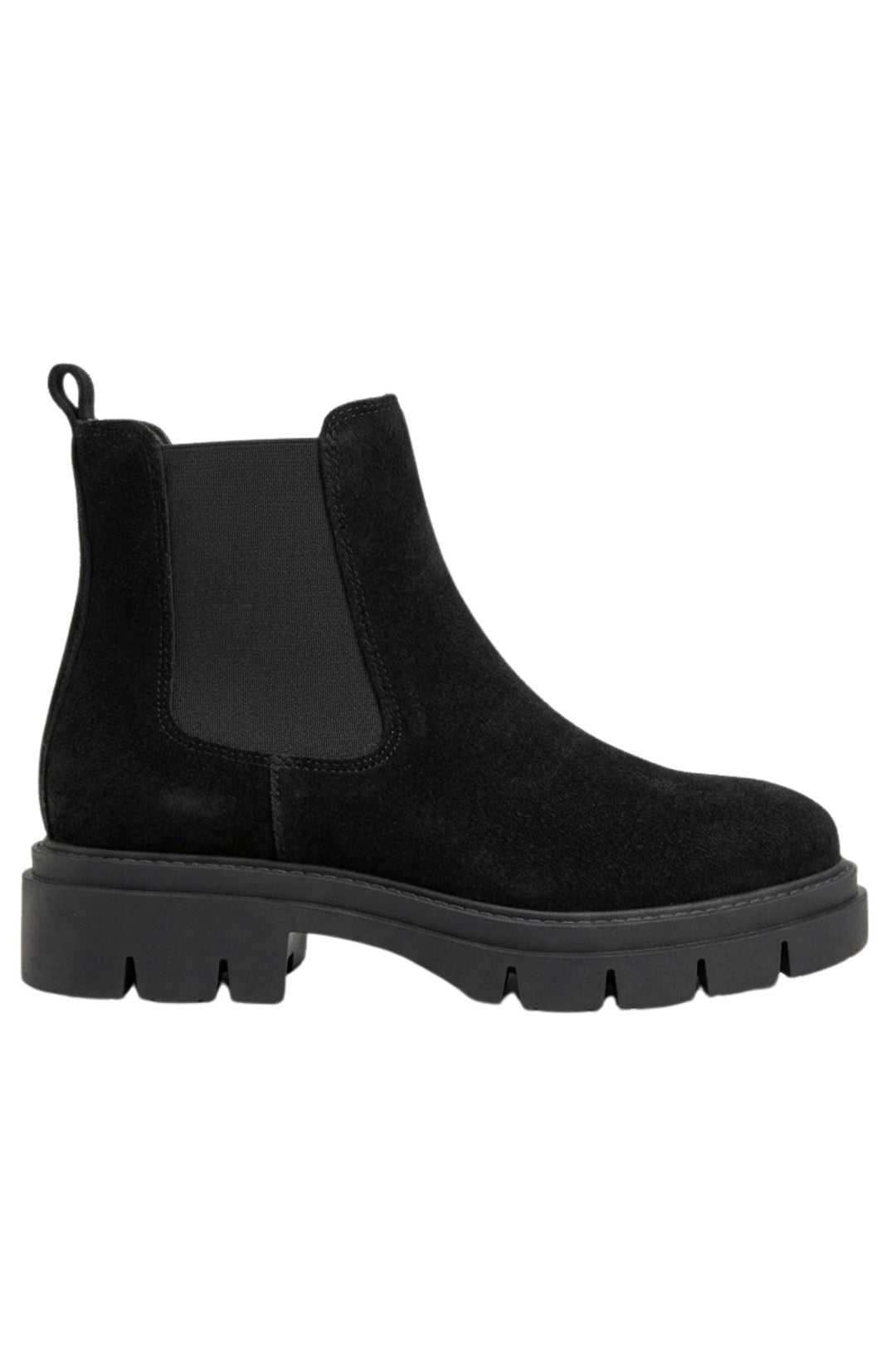 Wavelys BRUNO Bottes élégantes en cuir suédé véritable pour femmes à élastique - Noir