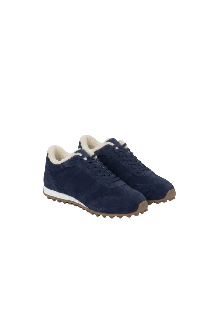 Wavelys VERONA Bleu marine Cuir Suédé Véritable, Intérieur Douillet et Chaud, Élégant, Semelle en Caoutchouc Flexible, Confortable Baskets Femme - Bleu marine