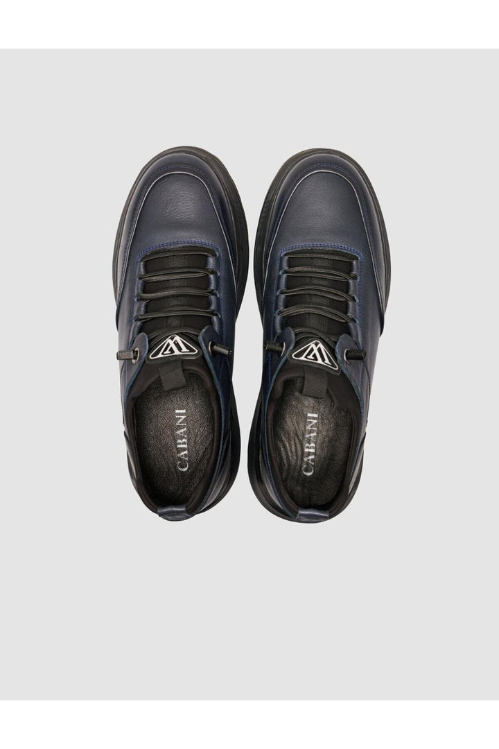 Cabani Shoes Chaussures de sport pour hommes à lacets bleu marine - Bleu marine