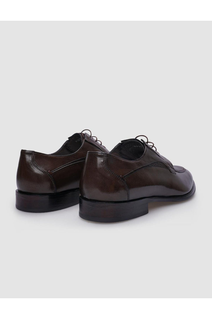 Cabani Shoes Chaussures classiques pour hommes en cuir véritable marron à lacets 100% - Marron