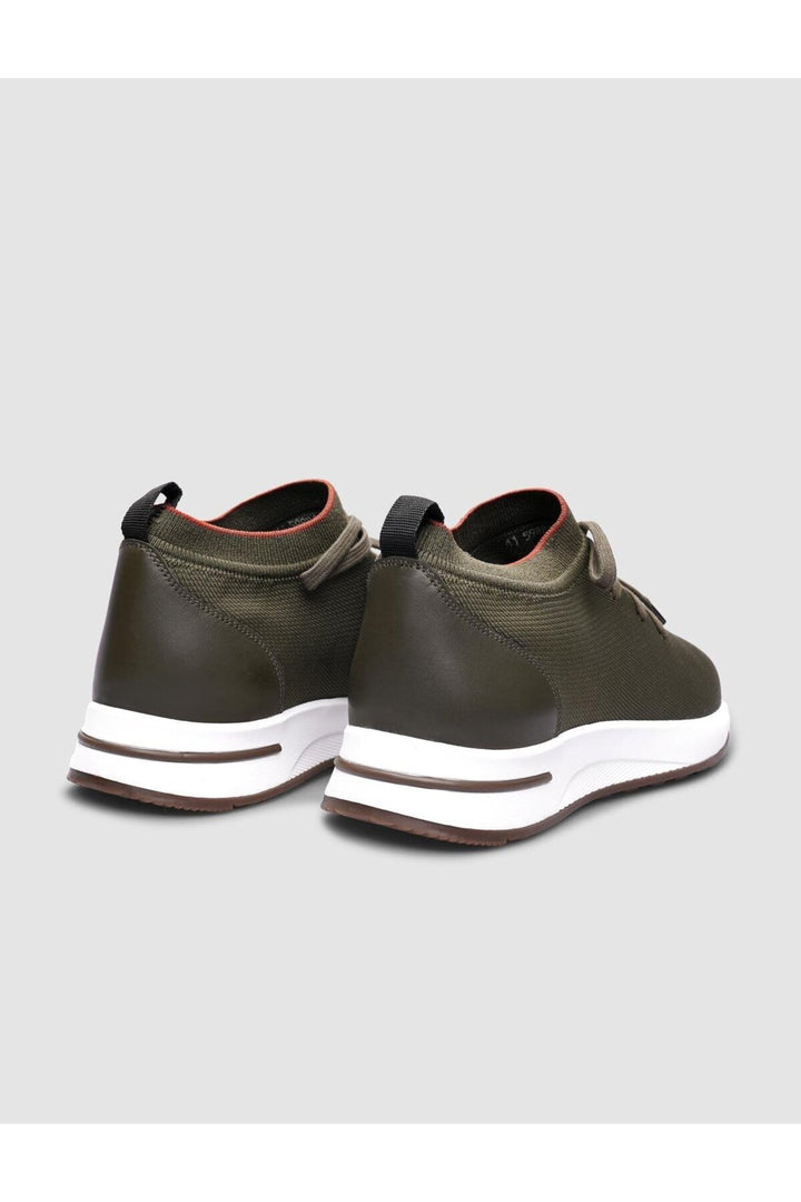 Cabani Shoes Modena Tricot Vert olive Chaussures de sport pour hommes à lacets - Kaki