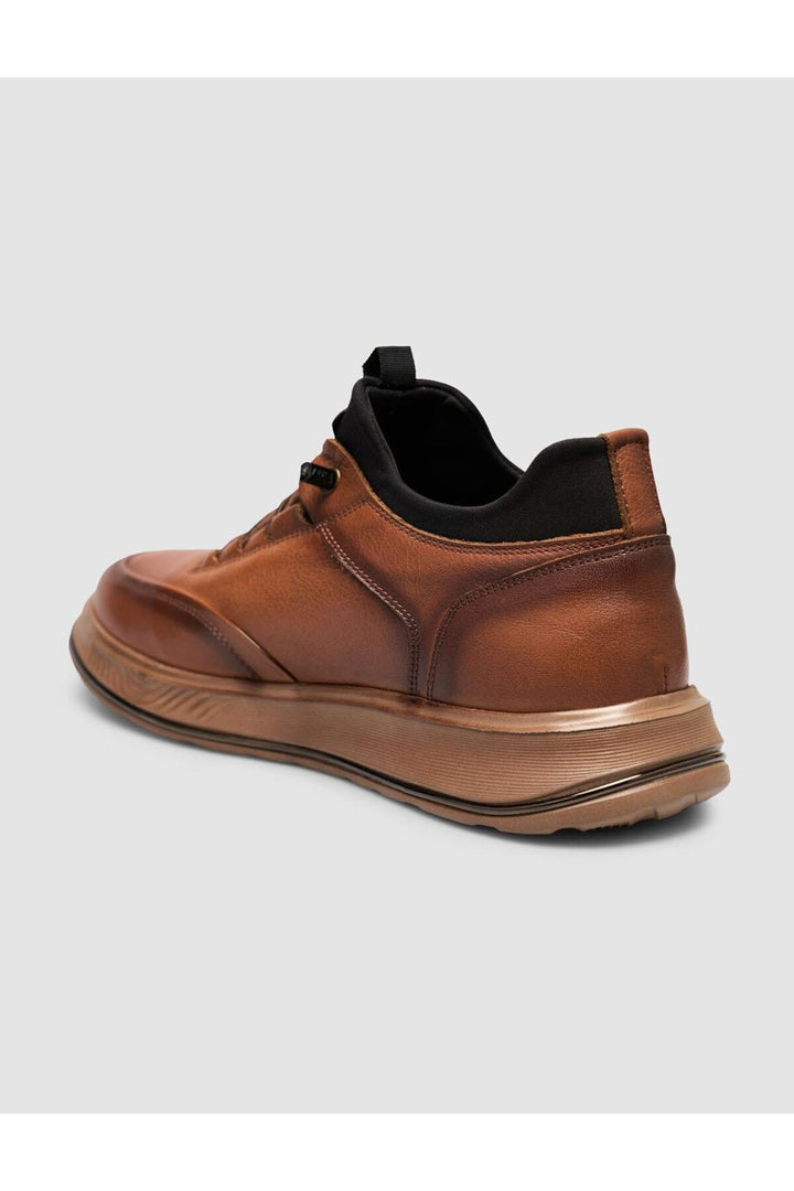 Cabani Shoes Chaussures de sport pour hommes en cuir beige avec lacets - Multicolore