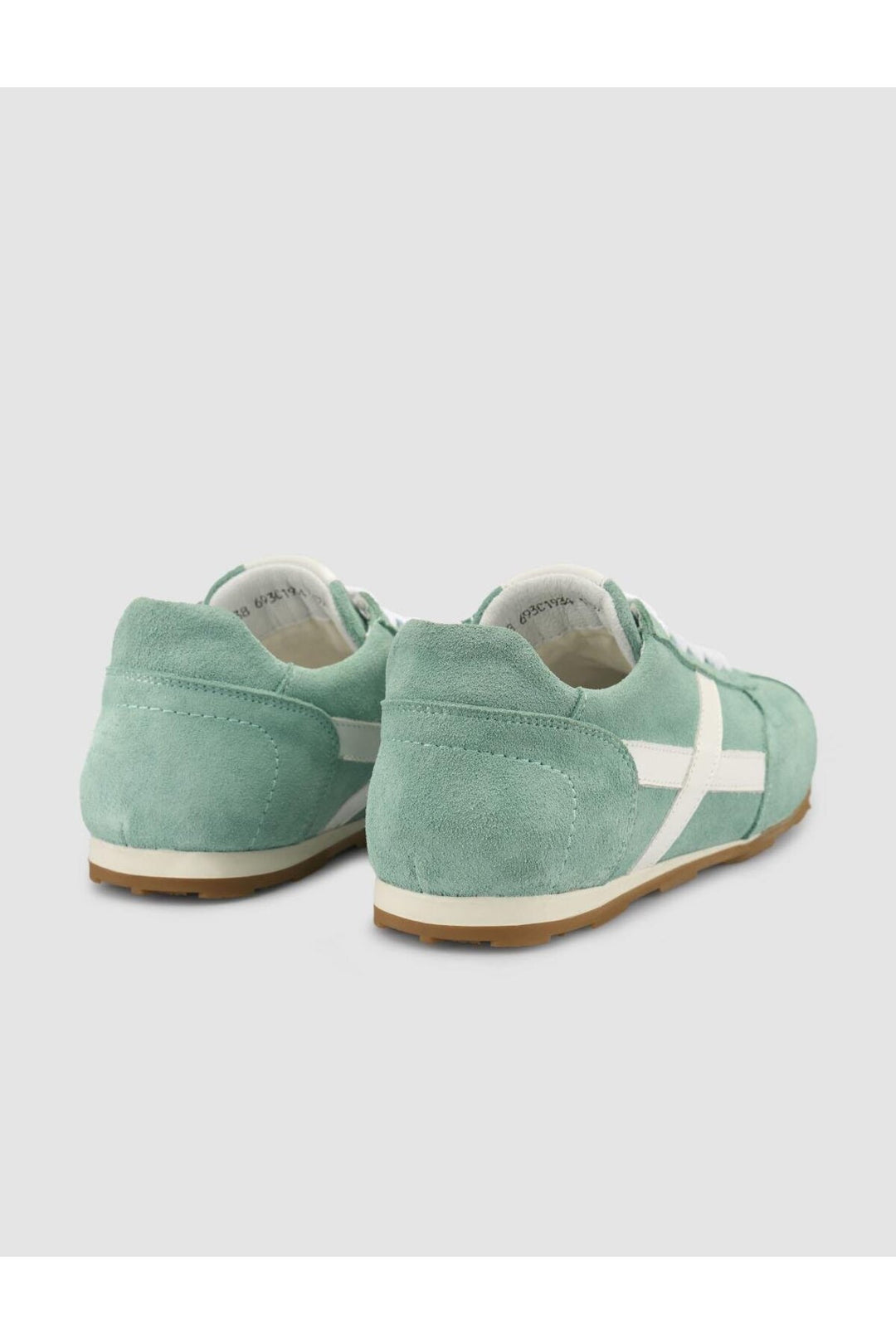 Cabani Shoes MonaMae Baskets femme en suède vert 100% cuir véritable à lacets - Vert