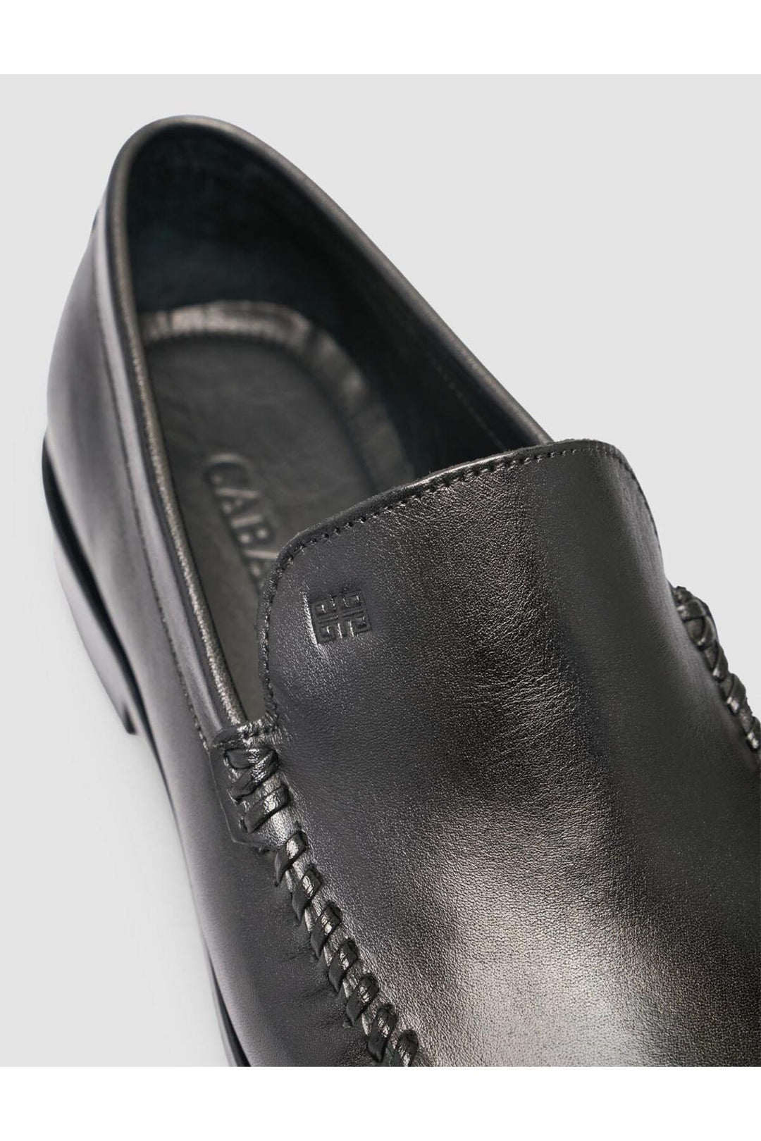 Cabani Shoes %100 Cuir véritable Chaussures classiques pour hommes noires à coutures - Noir