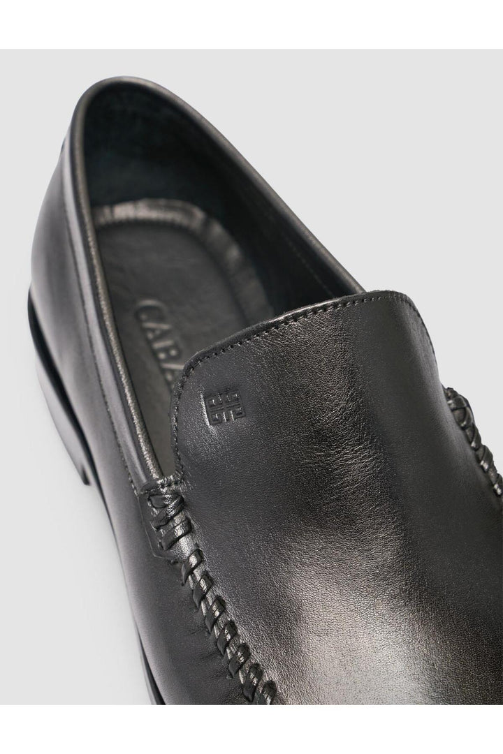 Cabani Shoes %100 Cuir véritable Chaussures classiques pour hommes noires à coutures - Noir