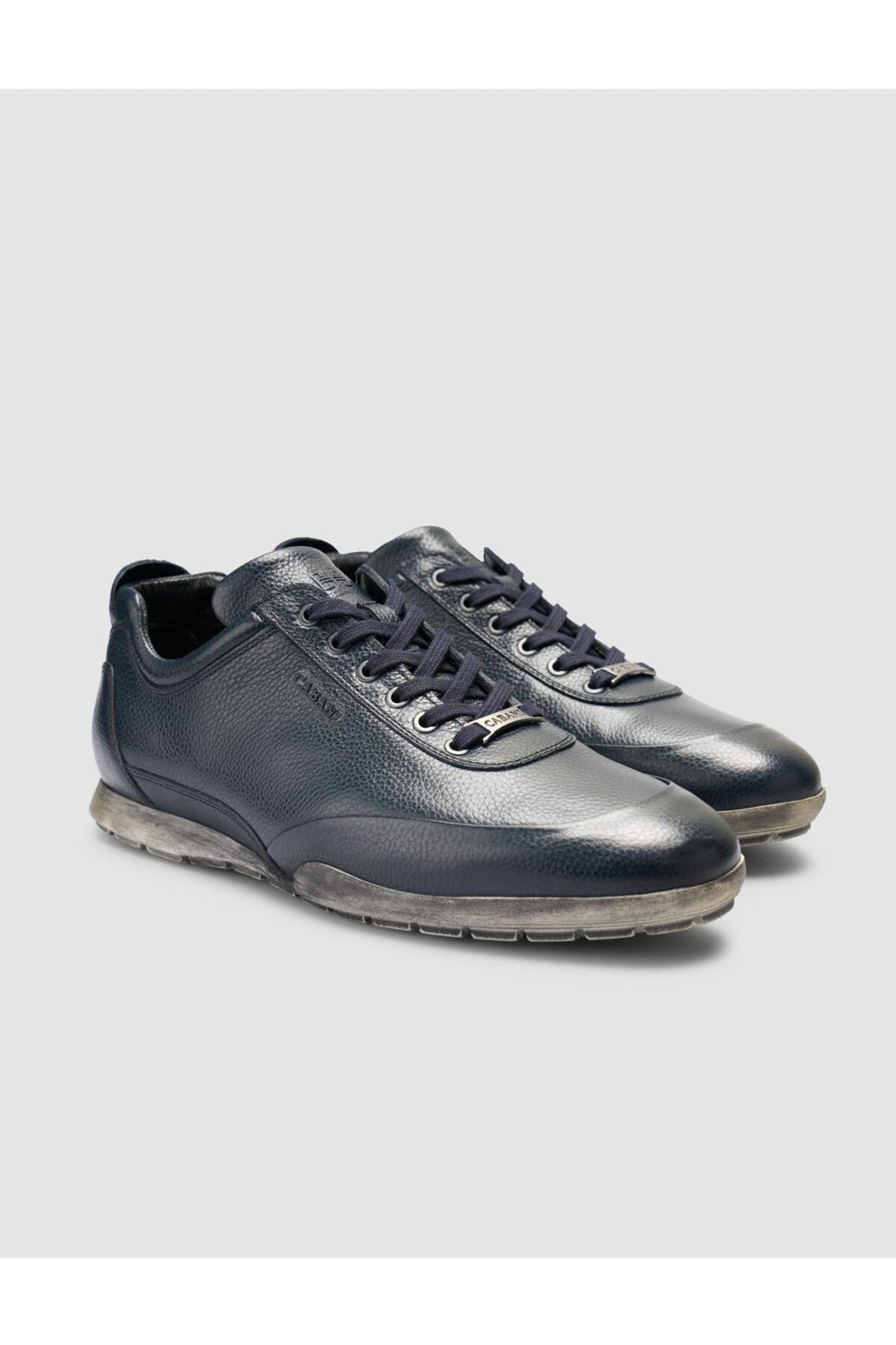 Cabani Shoes Chaussures de ville pour hommes en cuir véritable 100% bleu marine à lacets - Bleu marine