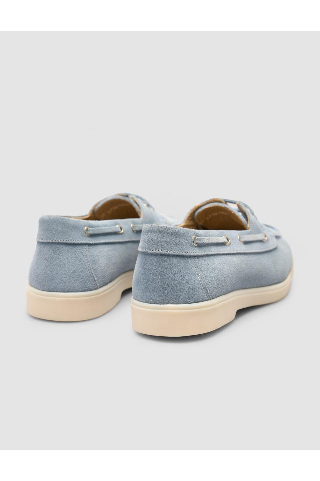 Cabani Shoes Renavex MonaMae %100 Cuir Véritable Suède Bleu Femme Chaussures de Bateau Quotidiennes - Bleu