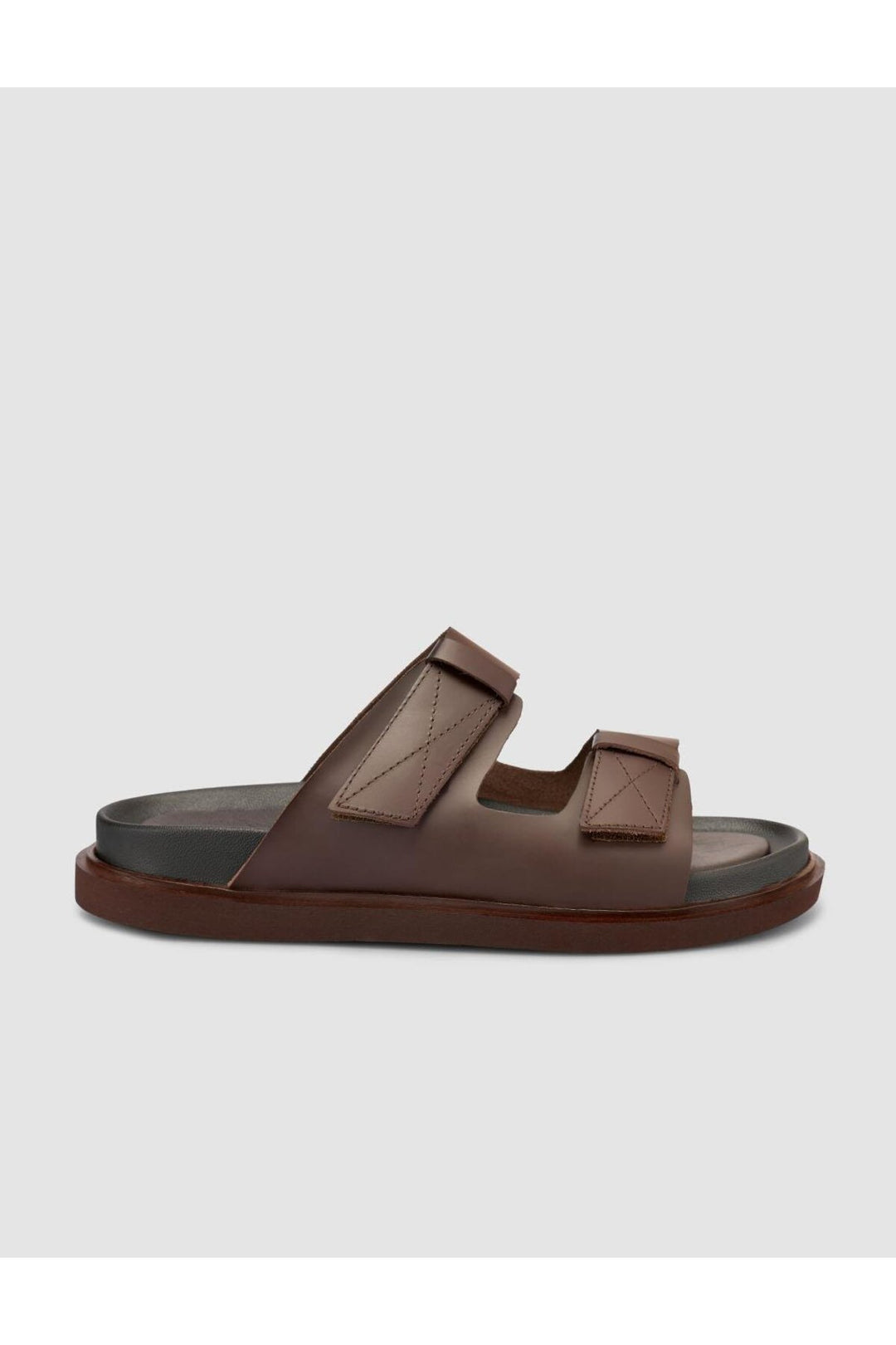 Cabani Shoes %100 Cuir véritable Sandales à velcro pour hommes marron - Multicolore