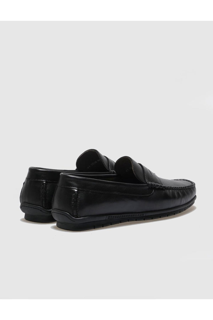 Cabani Shoes Chaussures décontractées pour hommes en cuir véritable avec ceinture noire - Noir